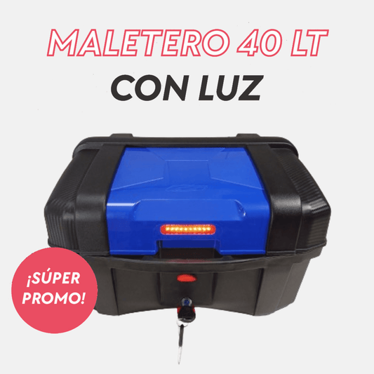 Maletero Cuadrado 40L GS con Luz Integrada - ¡Adaptable a cualquier moto!