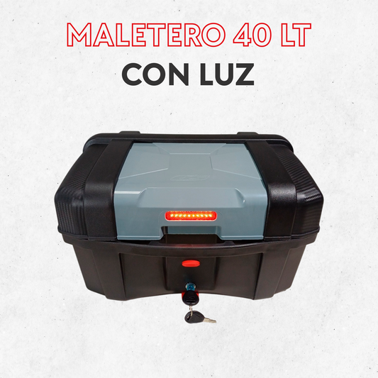 Maletero Cuadrado 40L GS con Luz Integrada - ¡Adaptable a cualquier moto!