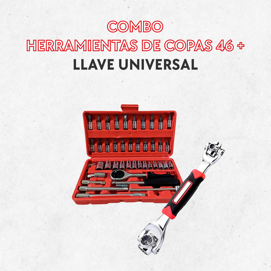 Combo Herramientas De 46 copas + Llave Universal